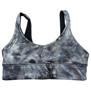 Lululemon Align Bra Shine LW2DNQS‎ Gray Silver Foil Marble Print Size 12 A/B Cup